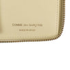 Leather Number Embossed Wallet - Cream