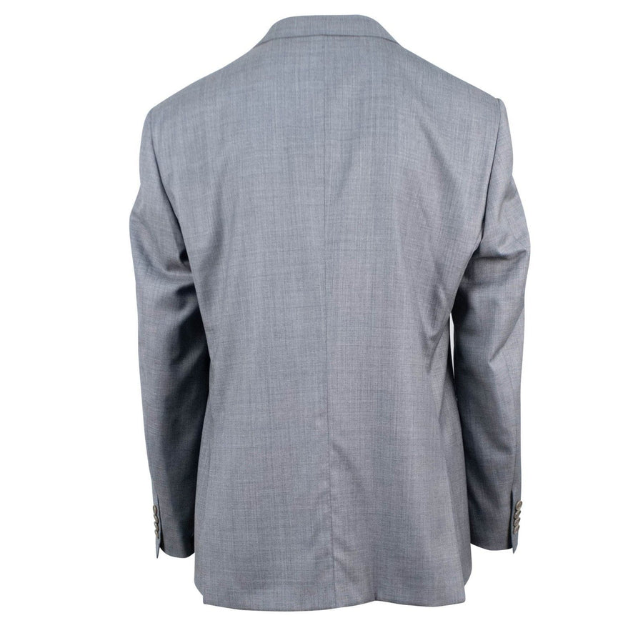 Drop 7 Solid Wool Two Button Suit - Light Gray