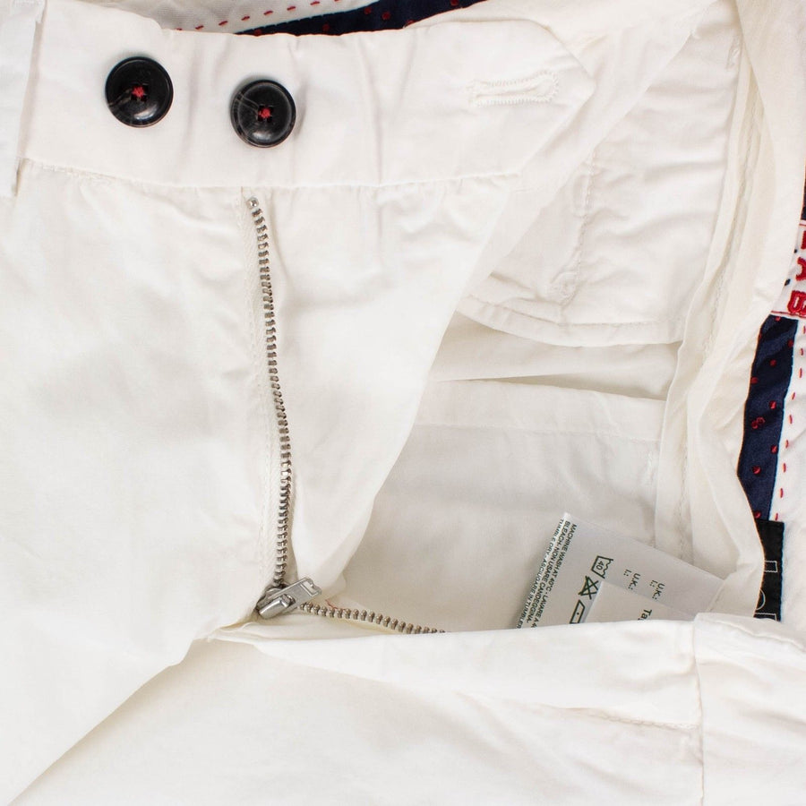 White Cotton Blend Pants