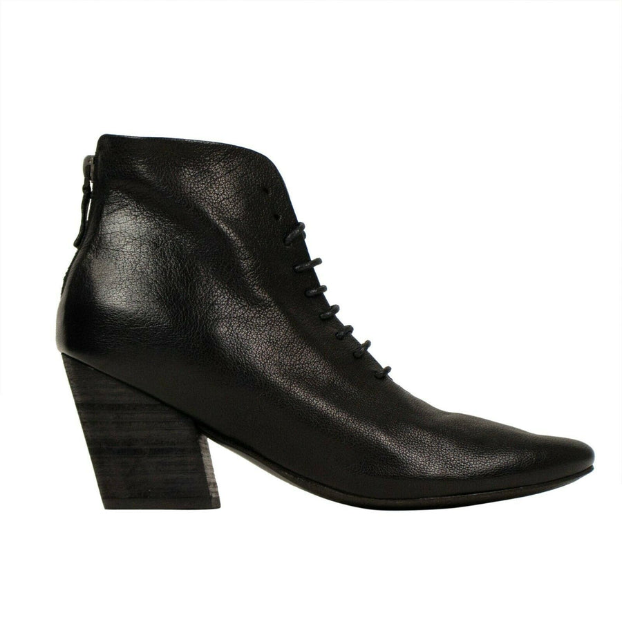 Pennolina Buffalo Leather Lace Up Ankle Boots - Black