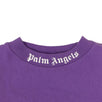 Cotton Loose Logo Over Short Sleeve T-Shirt - Purple