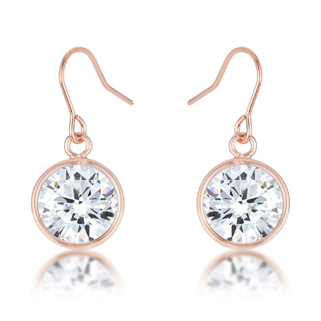 5.5 Ct Rose Gold CZ Drop Earrings