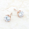 Reign 3.4ct CZ Rose Gold Stainless Steel Stud Earrings