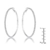 3.85Ct Silvertone Cup Chain Hoop Earrings