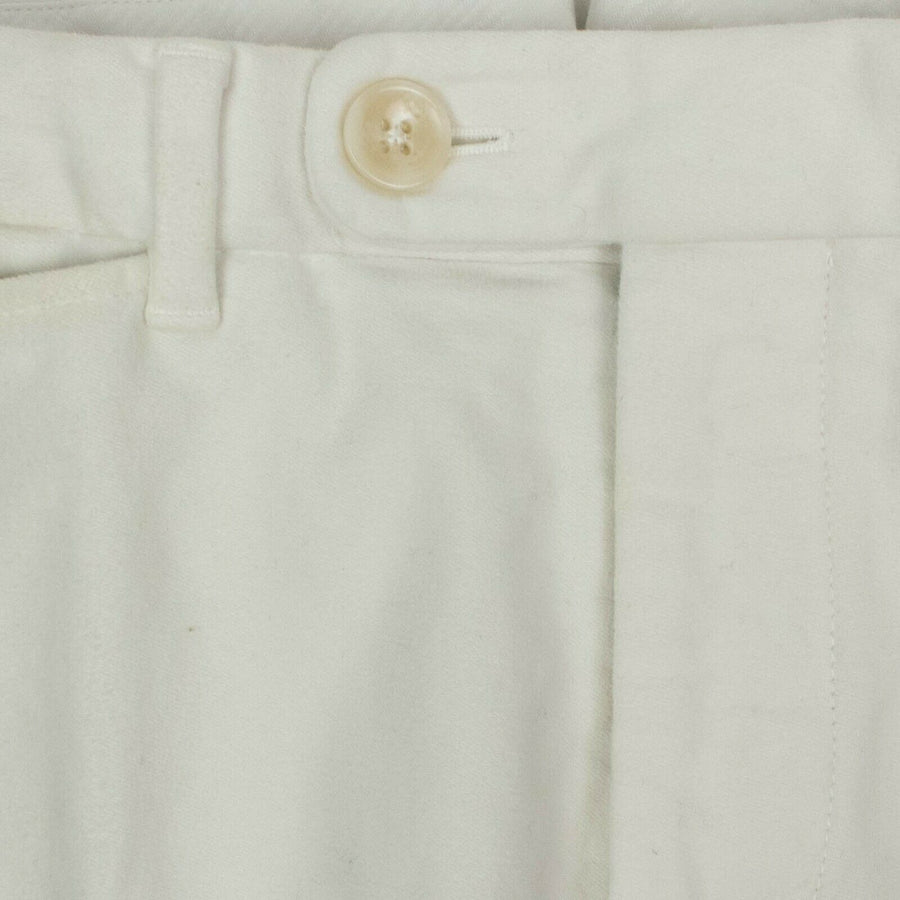 Cotton Blend Suede Pants - Beige