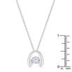 .85Ct Rhodium Plated Contemporary Horseshoe Dancing CZ Pendant