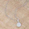 Rhodium Necklace with CZ Disk Pendant