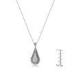 .37 Ct Tear Drop Rhodium Pendant Necklace with CZ
