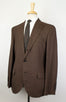 Checked Wool Blend 3 Roll 2 Button Suit - Brown