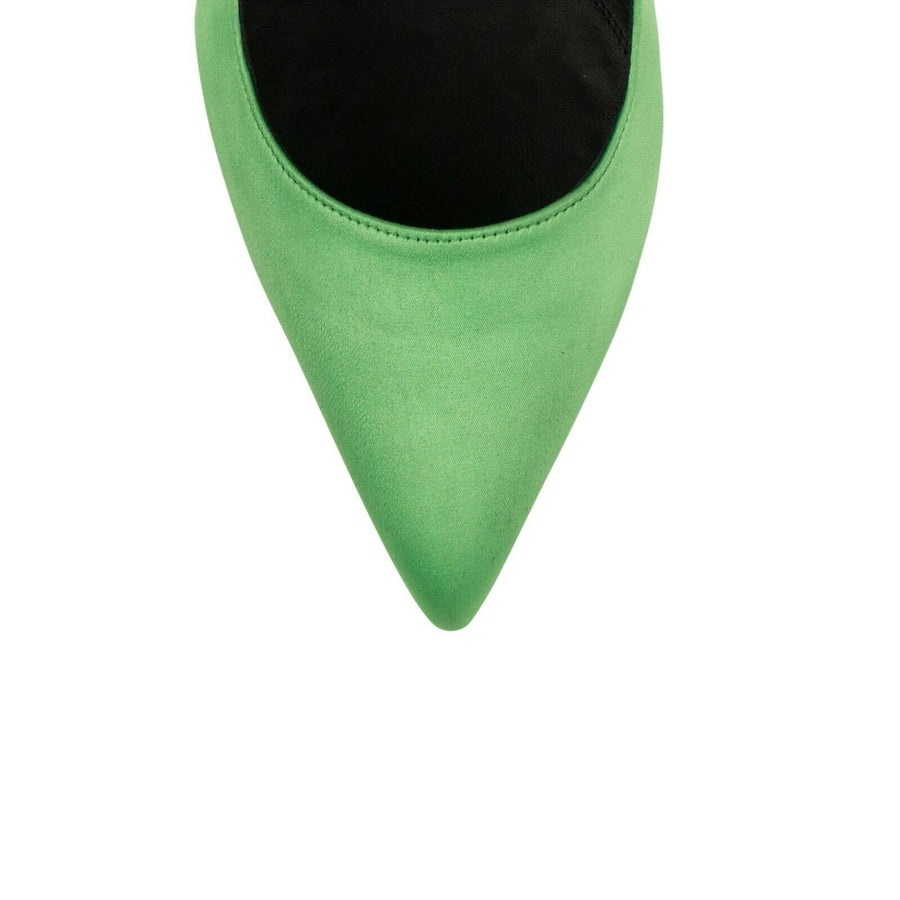 Satin 'Broken Heel' Heels - Green