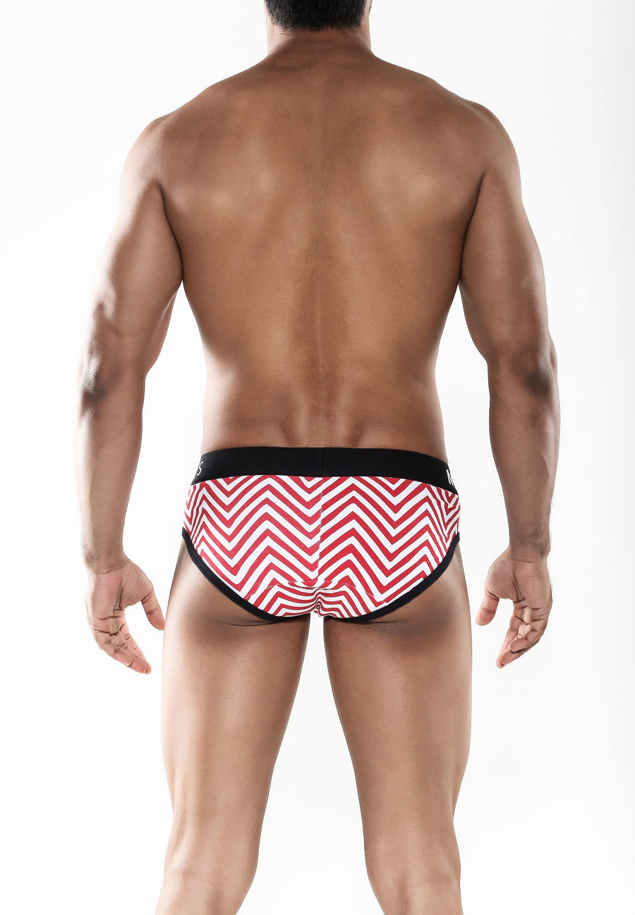 MaleBasics Chevron Brief-Red-X-Large