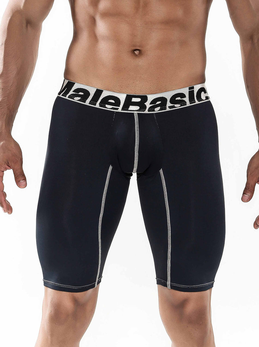 MaleBasics Men's Base Layer Performance Sport 9 Inches Boxer Brief-Pixels-Medium