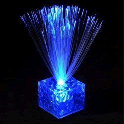 Fiber Optic Centerpiece with Small Clear Blue Base