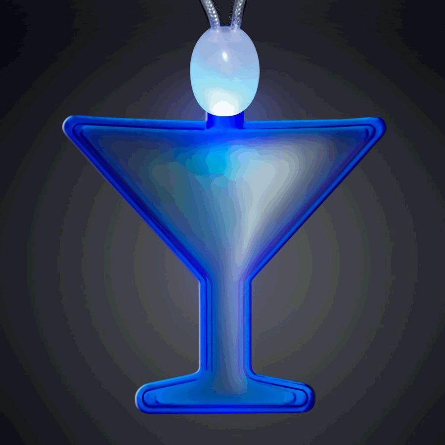 Flashing Acrylic Martini Necklace