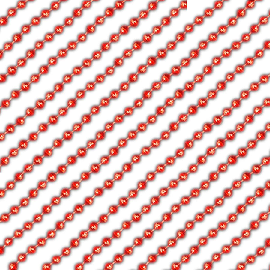 Round Disco Bead Necklace Pack of 12 Red