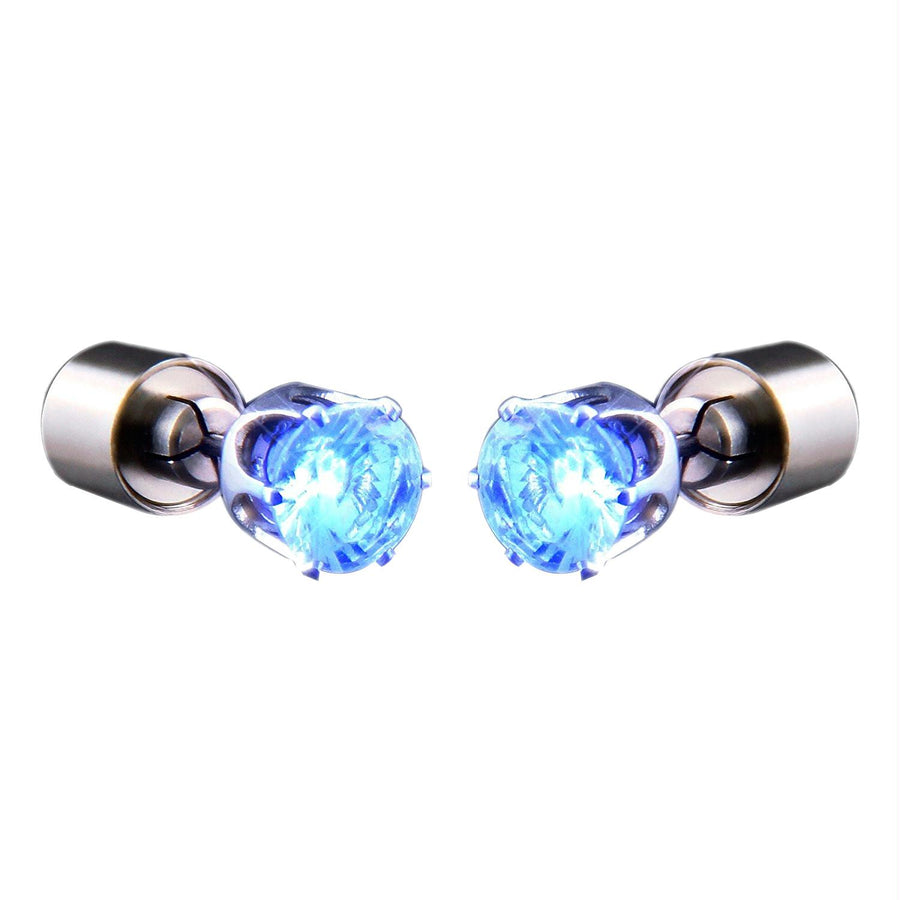 LED Faux Diamond Pierced Earrings Blue