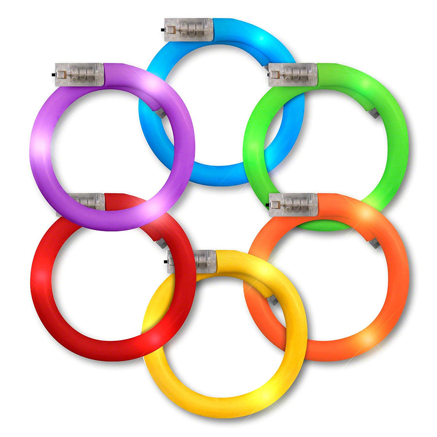 Assorted LED Rainbow Tube Bracelets Pack of 12