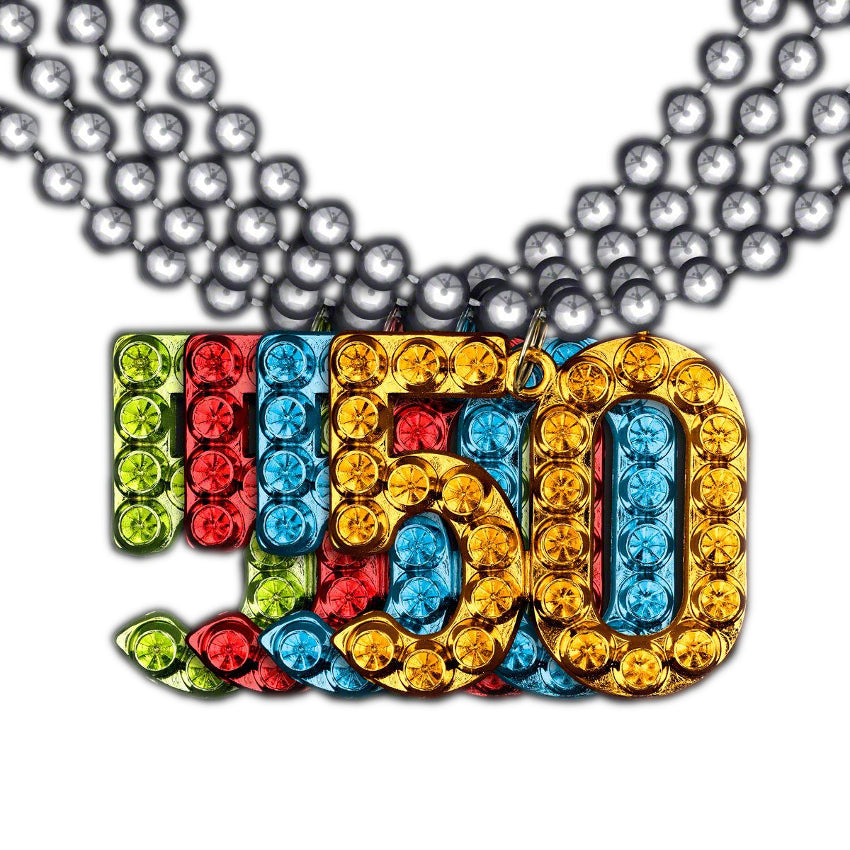 50 Charm on Beads Happy Birthday Bead Necklace Assorted Pack of 12 Unlit