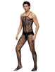 Crotchless Floral Fishnet Bodystocking For Men
