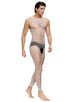 White Length Fishnet Bodystocking For Men