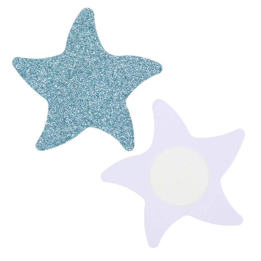 Blue Glitter Starfish-shaped Nipple Cover