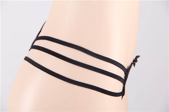 Naughty Black Lace Strapy Plus Size Panty