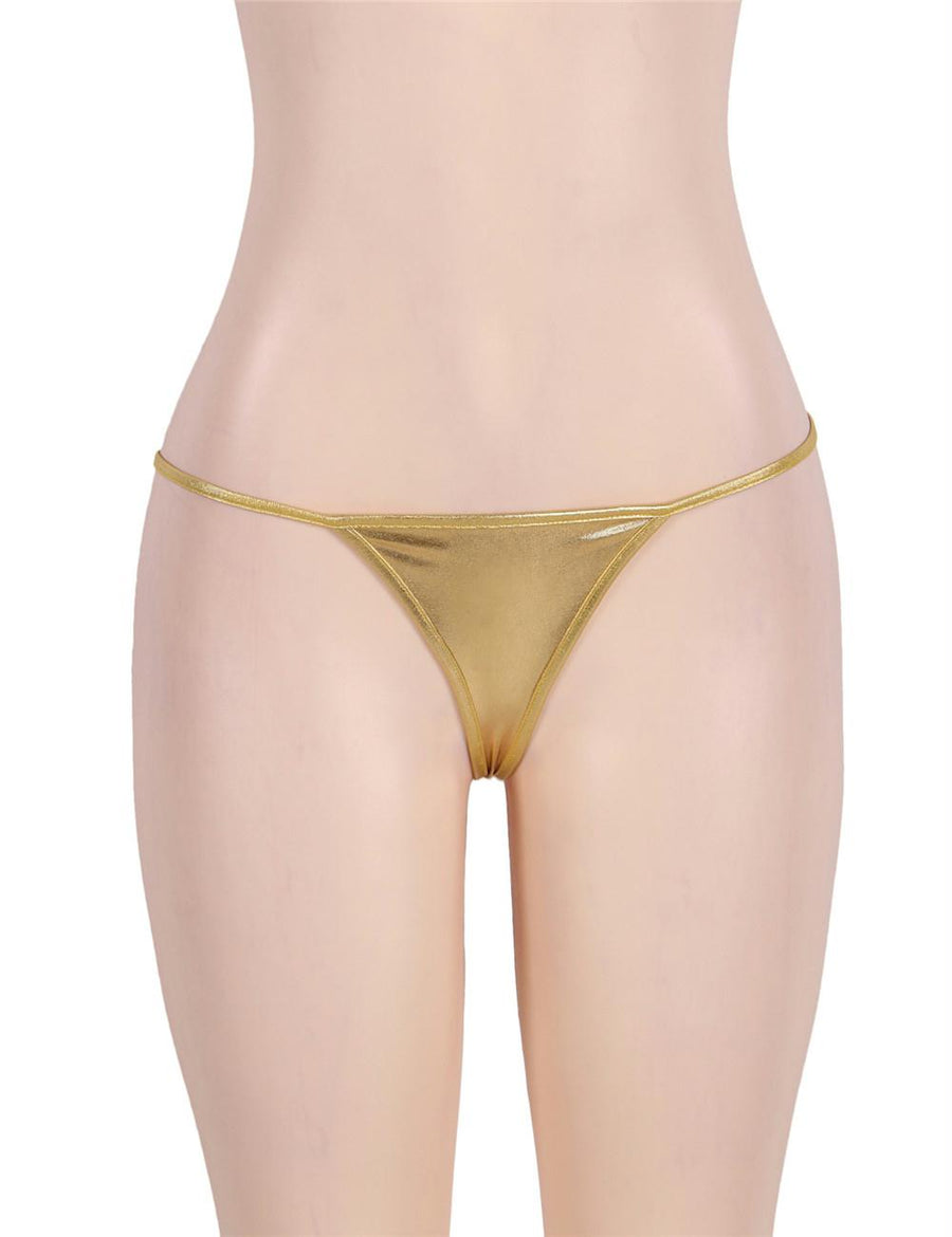 Exotic Micro Shiny Golden G String Thongs
