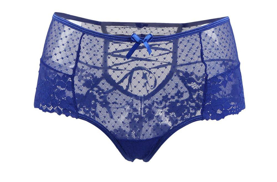 Sexy Blue High Waist Lace Strappy Panty