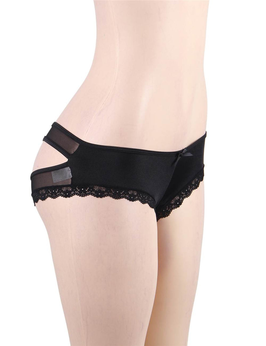 Black Hollowed Out Ladies' Panty