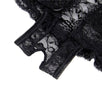 Black Open Crotch Floral Lace Panty