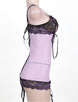Purple Plus Size Cross-Dye Lace Peek-A-Boo Cup Chemise
