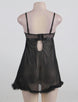 Sexy Black Mesh G String Babydoll