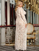 Plus Size White Delicate Lace Long Sleepwear Gown