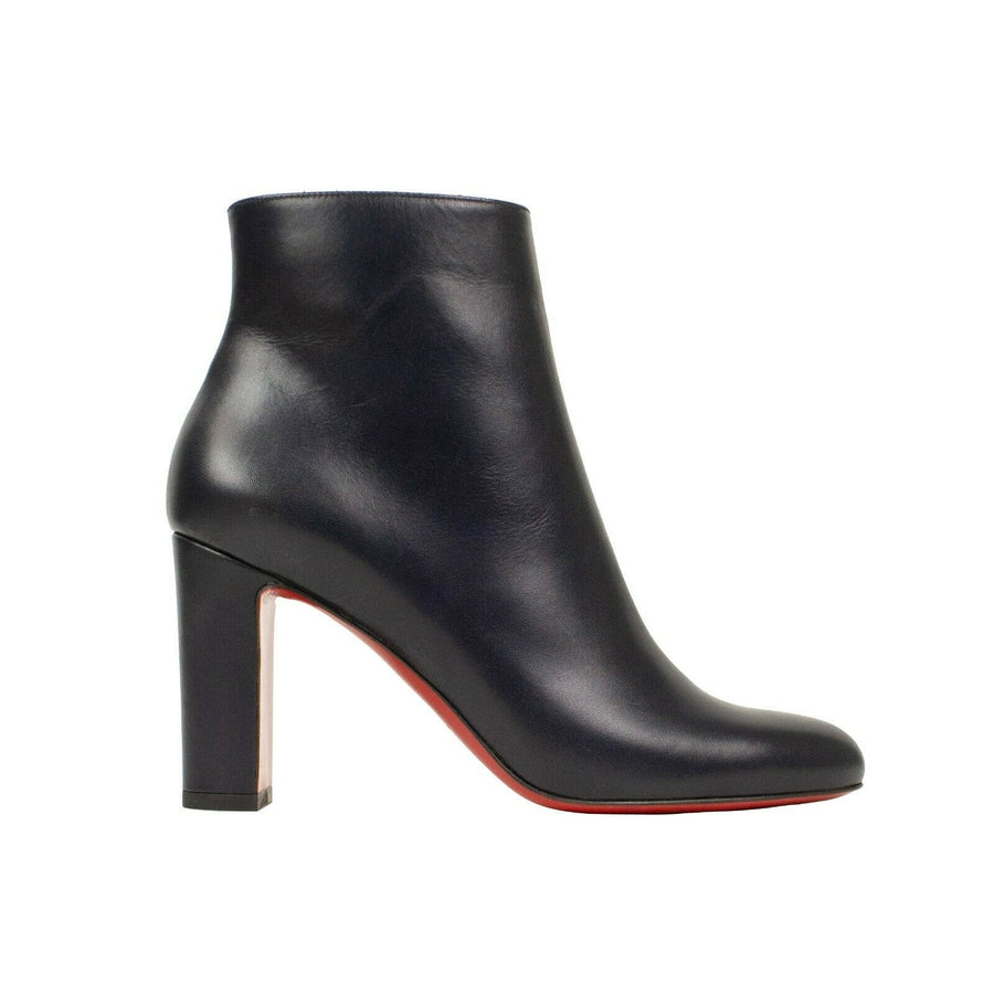 'Adox' 85mm Leather Boots Heels - Blue
