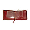 Leather Star Cardholder Zip Around Wallet - Red