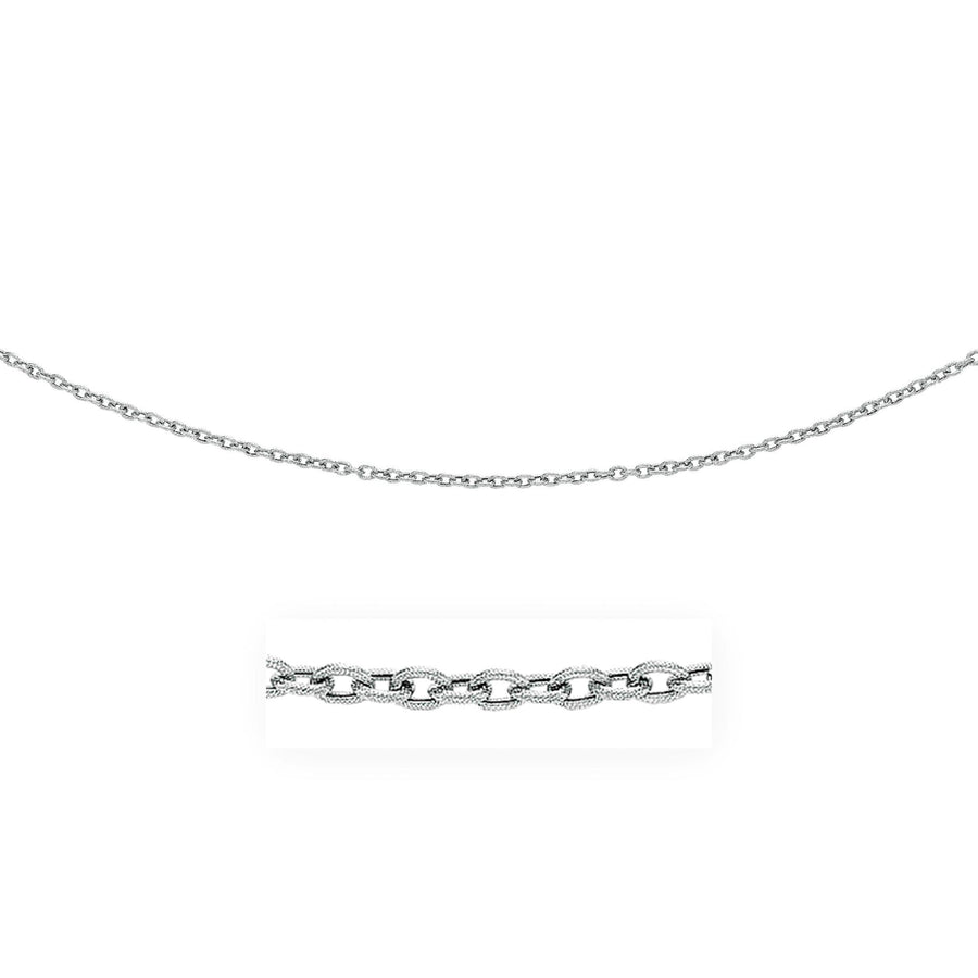 3.5mm 14k White Gold Pendant Chain with Textured Links