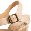 Leather & Raffia Strappy Pumps - Nude