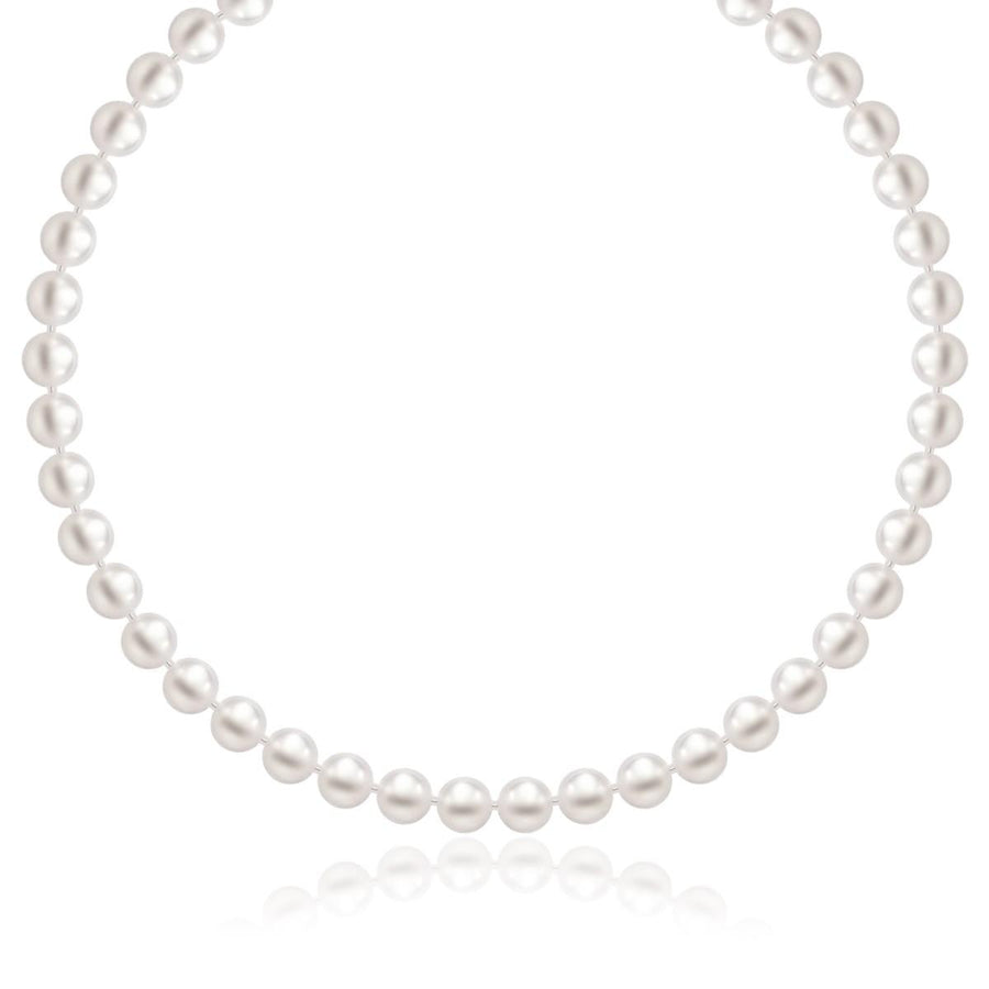 14k Yellow Gold Necklace with White Freshwater Cultured Pearls (6.0mm to 6.5mm)