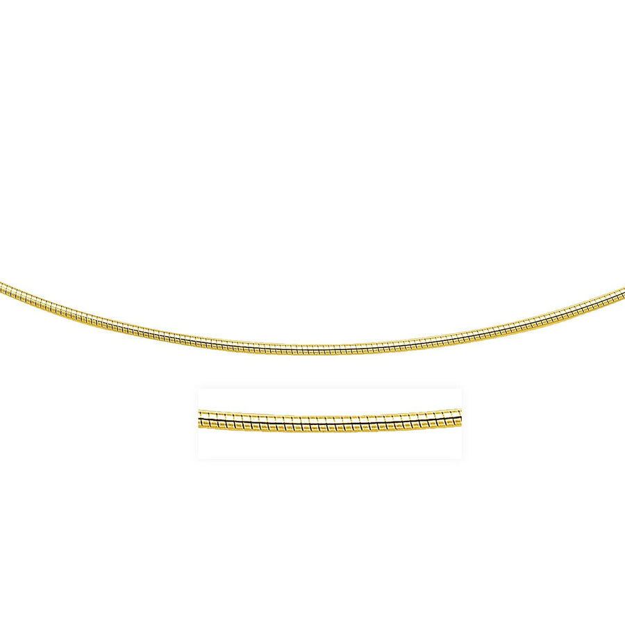 14k Yellow Gold Necklace in a Round Omega Chain Style