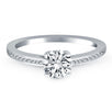 14k White Gold Channel Set Cathedral Engagement Ring