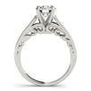 14k White Gold Antique Style Solitaire Round Diamond Engagement Ring (1 cttw)