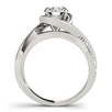 14k White Gold Split Band Round Bypass Diamond Engagement Ring (1 1/8 cttw)