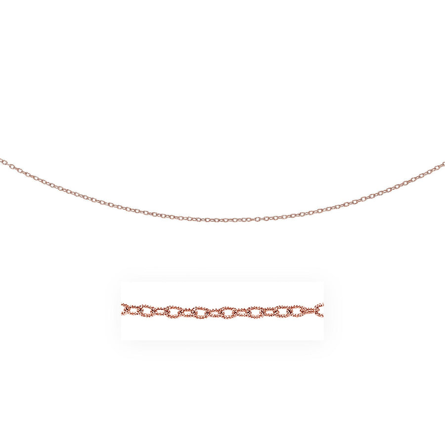 2.5mm 14k Rose Gold Pendant Chain with Textured Links