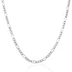 3.0mm 14k White Gold Solid Figaro Chain