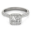 14k White Gold Halo Pave Band Diamond Engagement Ring (1 1/3 cttw)