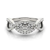 14k White Gold Split Shank Infinity Two Stone Round Diamond Ring (1/2 cttw)