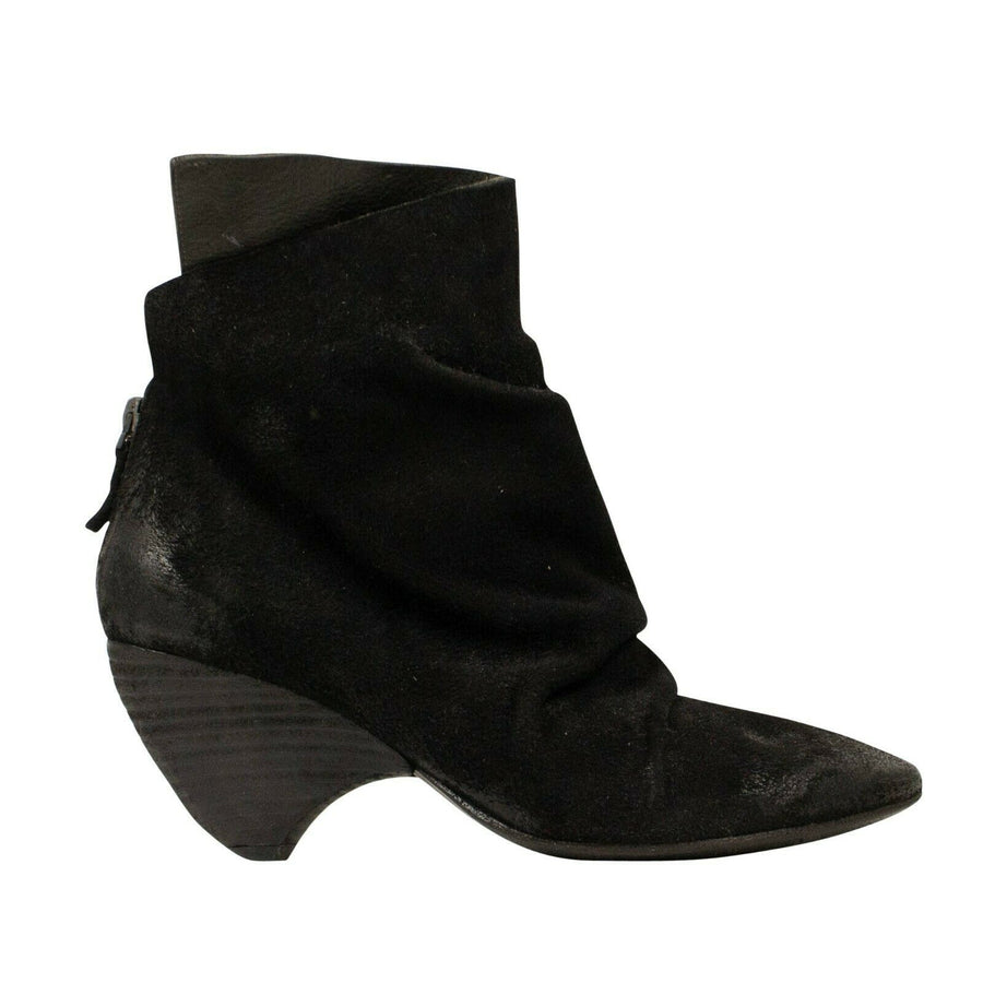 Livellina Slouchy Deer Leather Ankle Boots - Black