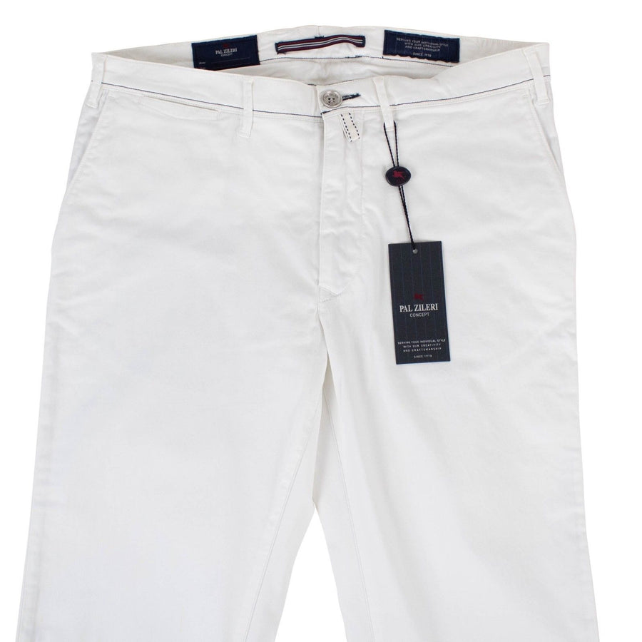 White Cotton Blend Pants
