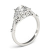 14k White Gold Side Clusters Round Diamond Engagement Ring (1 1/8 cttw)