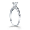 14k White Gold Classic Diamond Pave Solitaire Engagement Ring